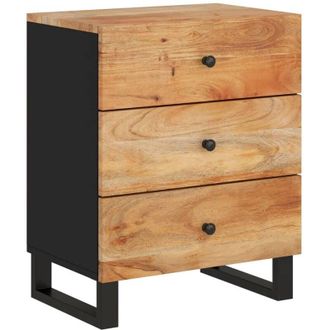 vidaXL Vidaxl - Mesita De Noche Madera Acacia Madera Contrachapada 50x33x62 Cm