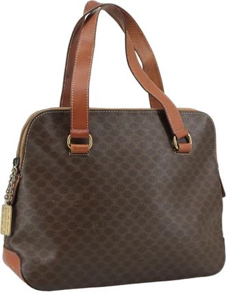 Celine Macadam Handbag Macadam With Leather Brown Pvc Bag (Pre-Owned)