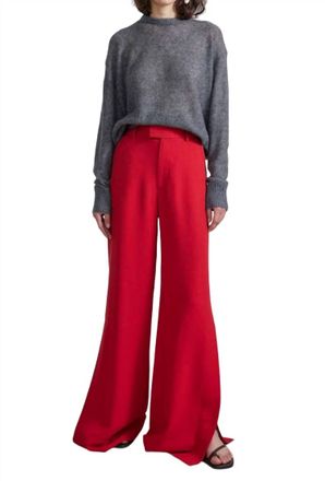 Apiece Apart Alba Trouser In Deep Red