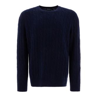 Polo Ralph Lauren Blauwe Gebreide Trui Aw 25 - Heren - Cashmere truien - Blauw - L - Kasjmier - Truien & Vesten