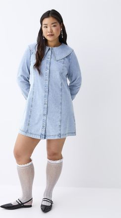Twik Womens Peter Pan collar denim dress