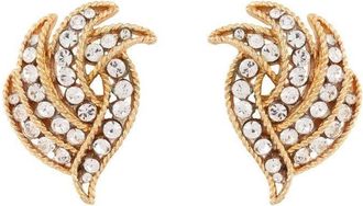 Susan Caplan Vintage x Trifari 1960s crystal-embellished earrings - women - Gold Plated Brass/Swarovski Crystal - One Size