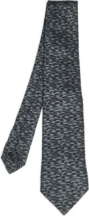 Dunhill Zijden stropdas met patroon - Zwart