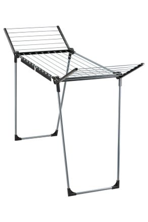 Leifheit Standtrockner, Schwarz, Metall, 94.5x54.5x7 cm, Made in Europe, rostfrei, Haushalt & Kleinelektro, Wäschepflege, Wäscheständer