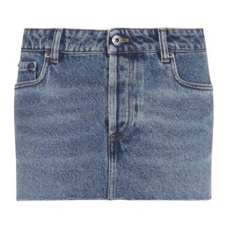 Miu Miu Rokken, Dames, Blauw, XS, Denim, Denim Rok