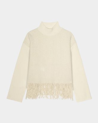 Rails Lise Fringe Mock-Neck Sweater