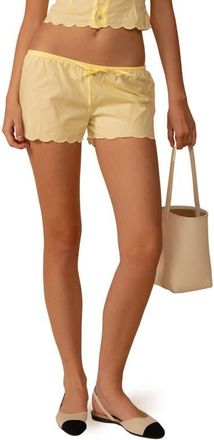 Montce Swim Sunshine Scalloped Low Rise Cover-Up Shorts at Nordstrom, Size X-Large