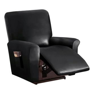 OEM Funda Para Sof&aacute; Reclinable Crowdstage De Piel Sint&eacute;tica, 8 Piezas, Impermeable Y El&aacute;stica, Con Bolsillos, Para 1/2/3 Plazas, Color Negro