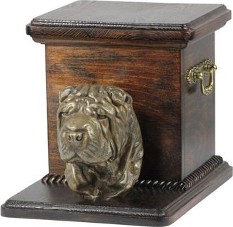 OEM Shar Pei - Urna Para Cenizas De Perro Con Estatuilla, Elegante Urna Para Perro, Urna &Uacute;nica Con Busto De Perro De Art-dog