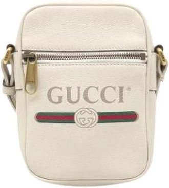 Gucci Pre-owned Leather gucci-bags - Dames - Vintage Schoudertas - Wit - ONE Size - Vintage