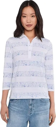 Tommy Bahama Mosaic Shores Striped Top Womens Clothing White : LG (US 12-14), Cotton