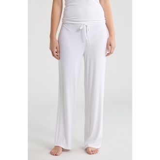 Open Edit Daydream Rib Lounge Pants in White at Nordstrom, Size X-Small