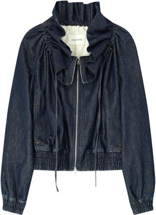 Dries Van Noten denim jack met ruches