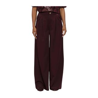 Nukus Nukus, Broeken, Dames, Paars, XS, Leer, Bodine Pants