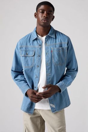 Levi's Camisa de manga larga Auburn Worker - Hombre - XL - Azul / Kapri Indigo Stripe
