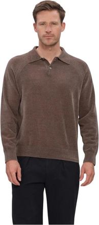Profuomo Heren Truien Vesten Polo Ls Chenille - Heren - Polos - Bruin - XL - Tops
