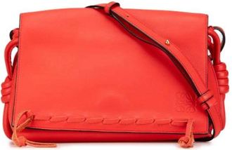 Loewe Pre-owned Cross Body Bags, female, Red, Size: ONE SIZE Pre-owned Leather Crossbody Bag