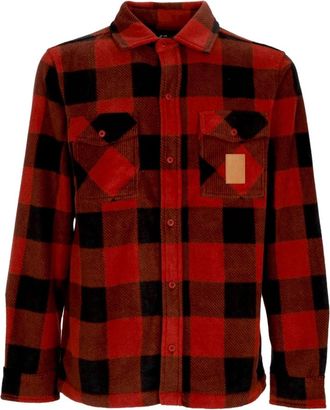 Etnies Rust Fleece Langemouw Overhemd - Heren - Casual Overhemden - Oranje - L - Polyester - Overhemden