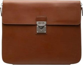 Louis Vuitton Pre-owned Business Bag - Dames - Vintage Clutch - Bruin - ONE Size - Leer - Vintage