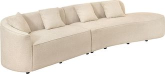 Global Interiors Grosses 3-Sitzer Design Sofa Atelier L - Bouclé Beige