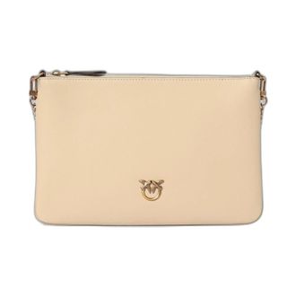 Pinko Pinko - Flat Classic - Dames - Tassen - Beige - Maat: ONE Size Leer