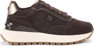Kurt Geiger Womens Suede Louisa2 Sneakers - Brown - Size UK 5