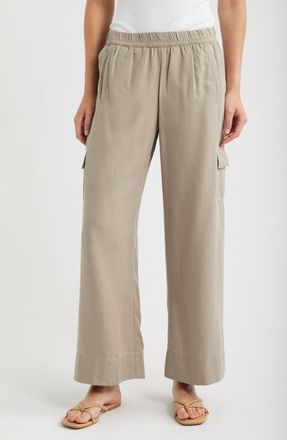Nic+Zoe Eliot Wide Leg Cargo Pants in Dark Cobbleston at Nordstrom, Size Medium P