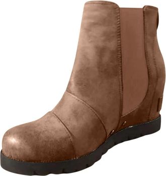 Generic Women Winter Platform Ankle Boots with High Heels and Chunky Sole Fashion Footwear for Ladies Comfortable Dress Booties (Khaki, 5.5)