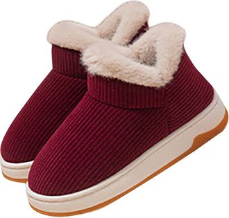 Generic Size 5 Boots Slippers for Women Men Winter Home Plush Warm Booties Ankle Bootie Slipper House Shoes Indoor Outdoor Comfy Fleece Lined Memory Foam Slip