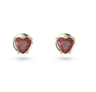 Swarovski Ladies Stilla Red Gold-Tone Plated Heart Stud Earrings