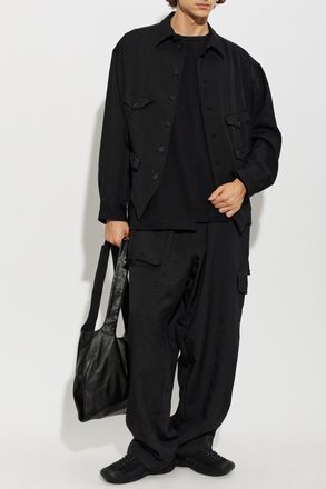 Yohji Yamamoto Long Sleeve T-shirt, Mens, Black