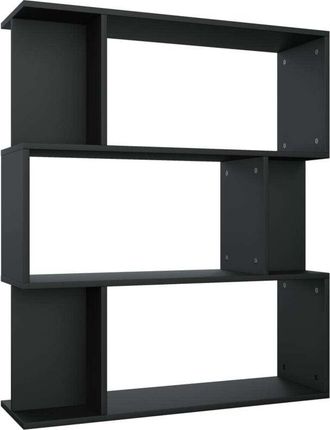 vidaXL Vidaxl - Book Cabinet/Room Divider Black 80x24x96 cm Engineered Wood