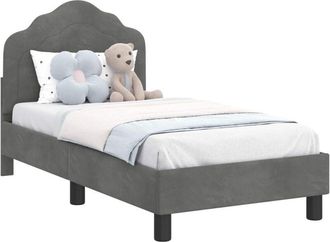 vidaXL Estructura De Cama Para Ni&ntilde;os Peque&ntilde;os Con Cabecera Gris Oscuro Vidaxl