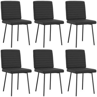 vidaXL Vidaxl - Sillas De Comedor 6 Unidades Cuero Sint&eacute;tico Negro