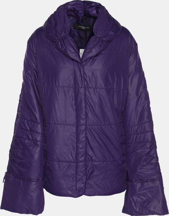 Marina Rinaldi Marina Sport By Marina Rinaldi Purple Quilted Nylon Open Neck Jacket