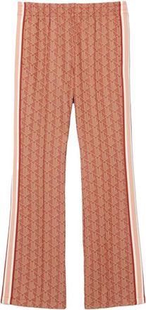 Lacoste Flared Monogram Trainingsbroeken - Dames - Wijde Broeken - Bruin - XS - Katoen - Broeken