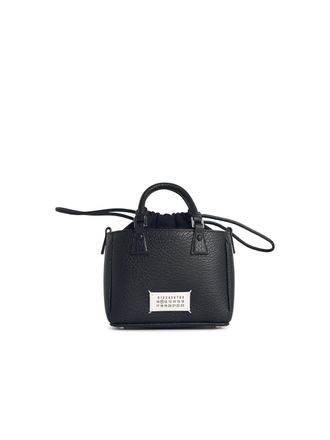 Maison Margiela 5 AC -Tasche Horizontal schwarzer Lear -Tasche