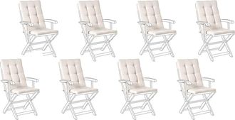 Beliani Conjunto de 8 cojines de respaldo asiento Beige claro