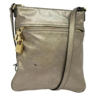 Loewe Tweedehands leren schoudertassen - Dames - Pre-owned - Geel - Maat: ONE Size Leer