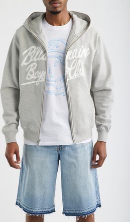 Billionaire Boys Club Script Logo Cotton Fleece Hoodie in Heather Grey at Nordstrom, Size Xx-Large