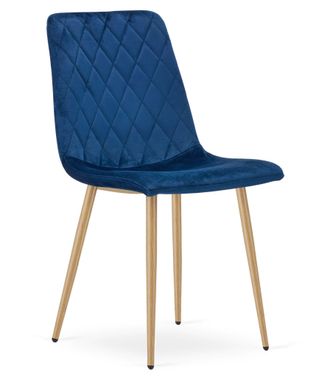 OEM Silla Turin - Terciopelo Azul Marino / Patas Color Madera X 1