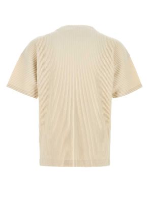Homme Pliss&eacute; Issey Miyake Mens Sand Polyester T-Shirt Duomobeige Exterior