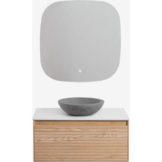 Sklum Sklum - Conjunto De Mueble De Ba&ntilde;o En Madera De Fresno Tedrik