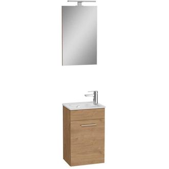Vitra Conjunto Mueble Mia 39x61x28 Cm Con Espejo, Lavabo E Iluminaci&oacute;n Led, Roble (miaset40d)