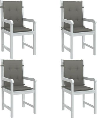 vidaXL Vidaxl - Cojines Para Silla Respaldo Bajo 4 Ud Tela Gris Oscuro Melange