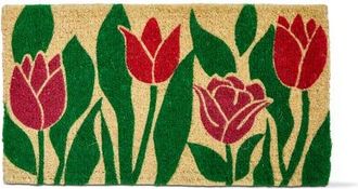Tag Tulip Flower Coir Doormat Multi Spray Bleached Coir 30 x 17 x 1 in in Beige at Nordstrom, Size Medium