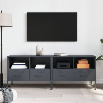 Berkfield Home TV Cabinets 2 pcs Anthracite 68x39x50.5 cm Steel in Grey