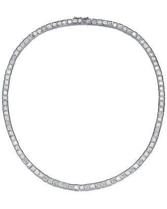 Genevive Silver Cz Tennis Necklace