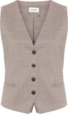 P.A.R.O.S.H. single-breasted waistcoat - women - Elastane/Acetate/Virgin Wool/Viscose - L - Neutrals