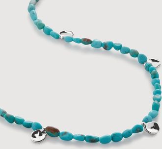 Monica Vinader Sterling Silver Rio Gemstone Beaded Station Necklace Turquoise